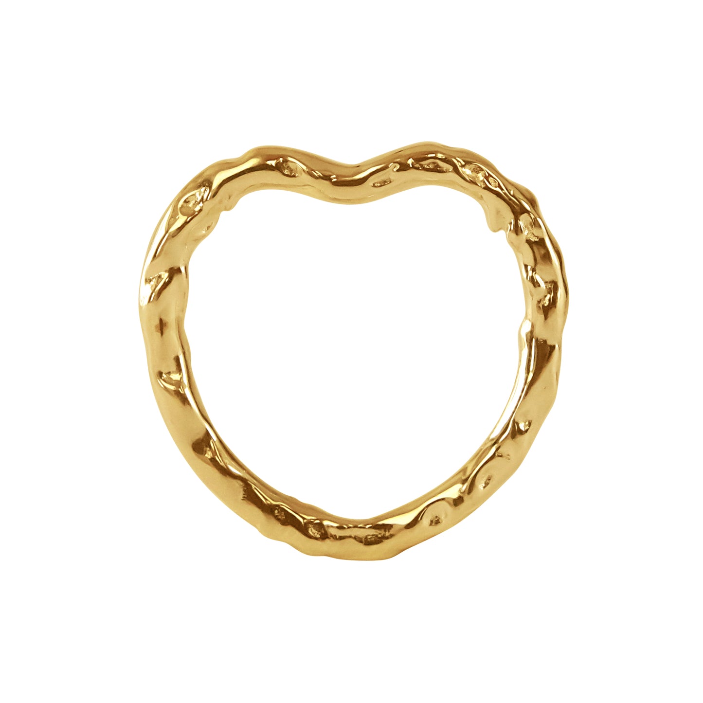925 silver ring, 18k gold plated, heart shape, hypoallergenic