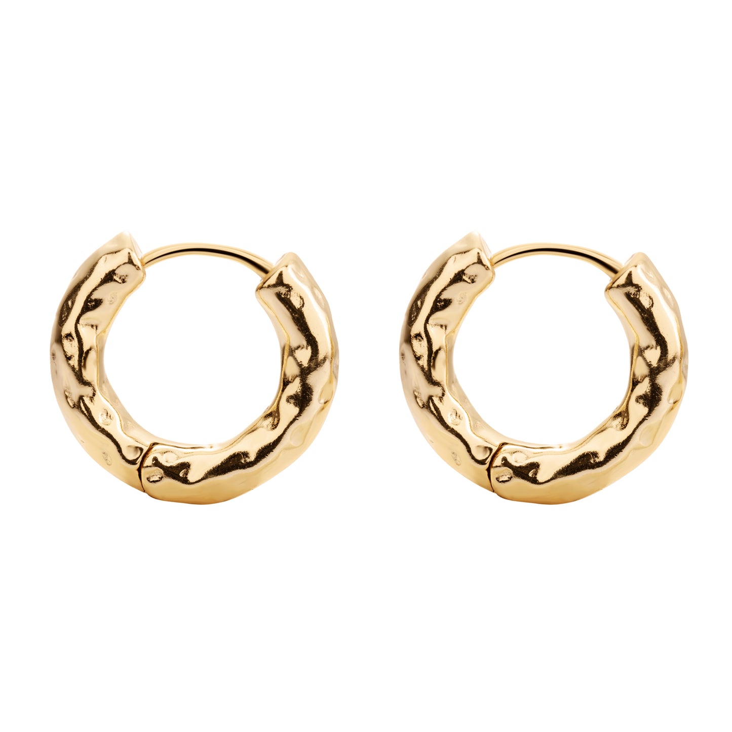 frida gold earrings, golden hoop earrings, 925 silver earrings, 18k gold plated, hypoallergenic, close-up