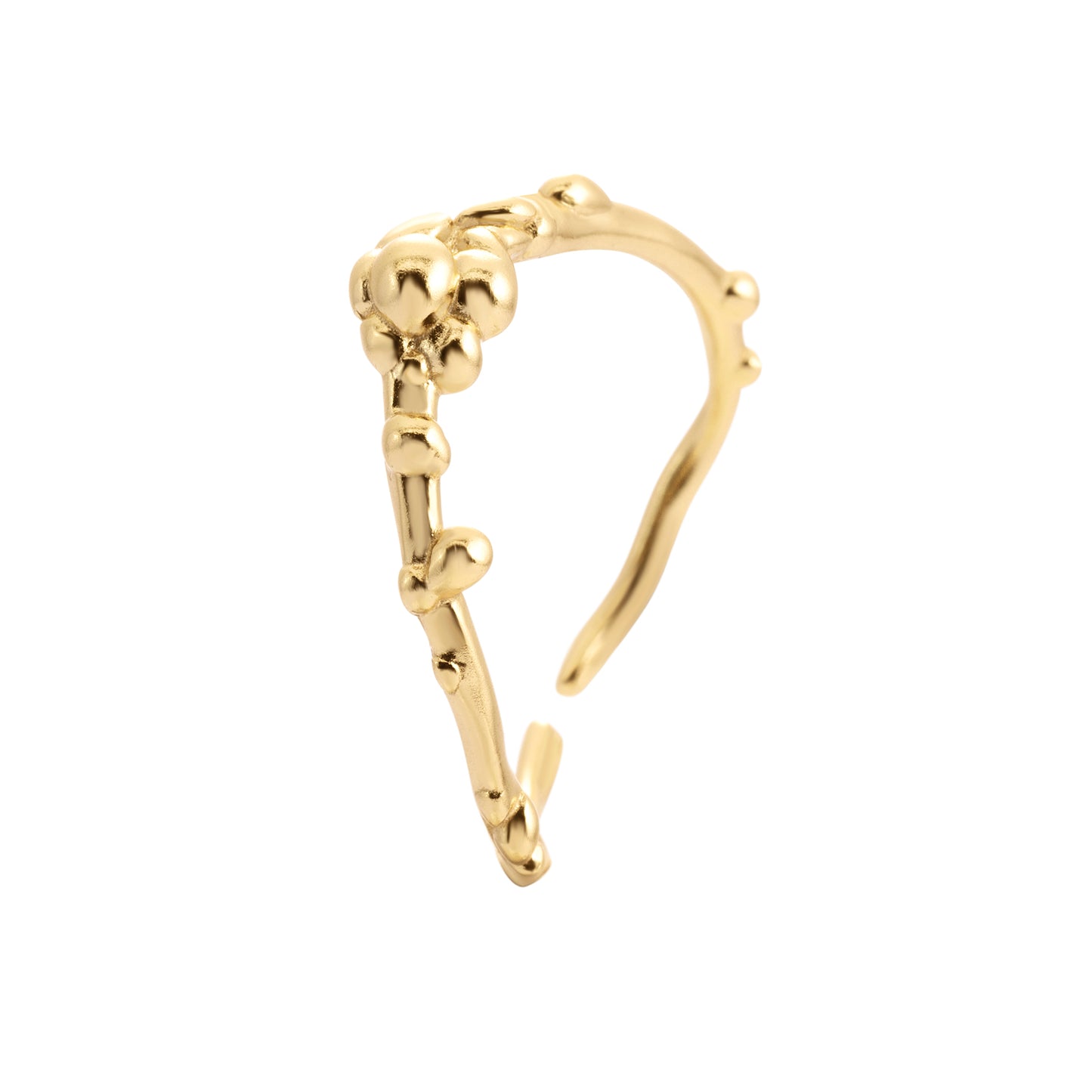 haze golden ring, 925 silver ring, 18k gold plated, adjustable, hypoallergenic, close-up