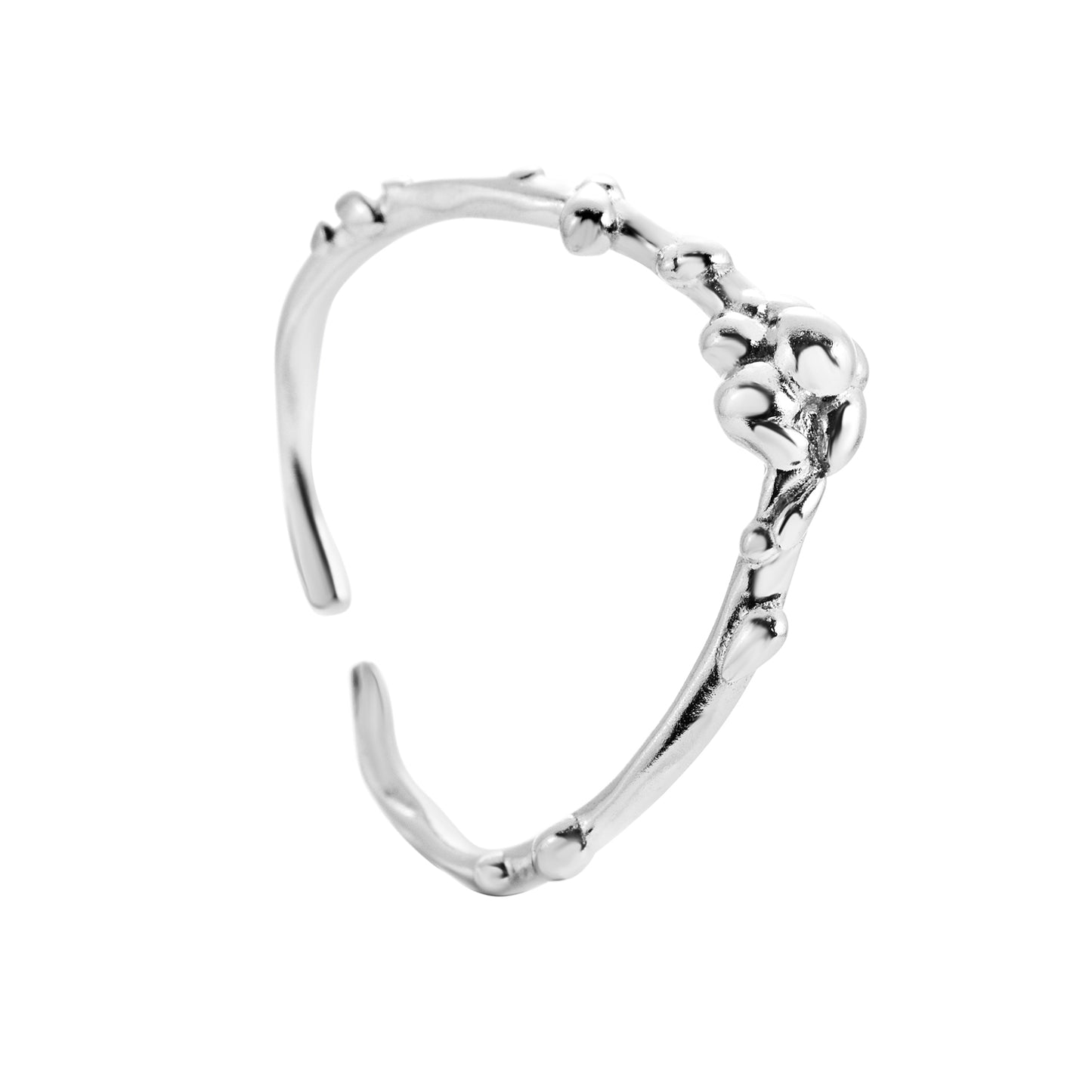 haze silver ring, 925 silver ring, rhodium plated, adjustable, hypoallergenic