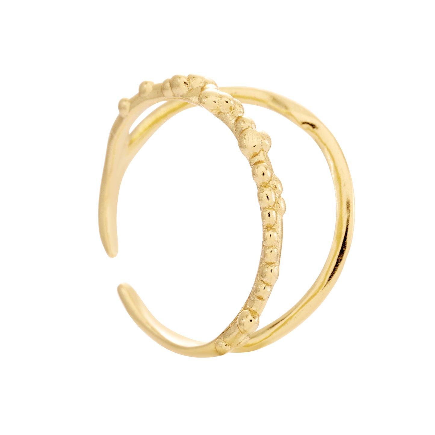 mist golden ring, 925 silver ring, 18k gold plated, adjustable, hypoallergenic