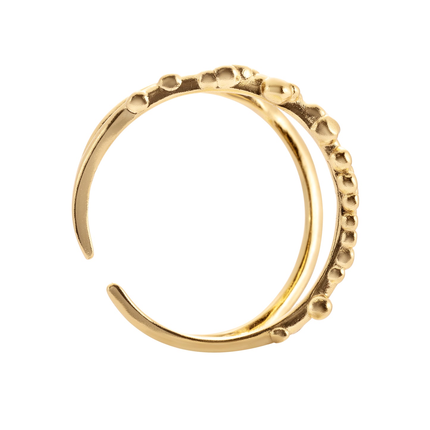 mist golden ring, 925 silver ring, 18k gold plated, adjustable, hypoallergenic, second detail