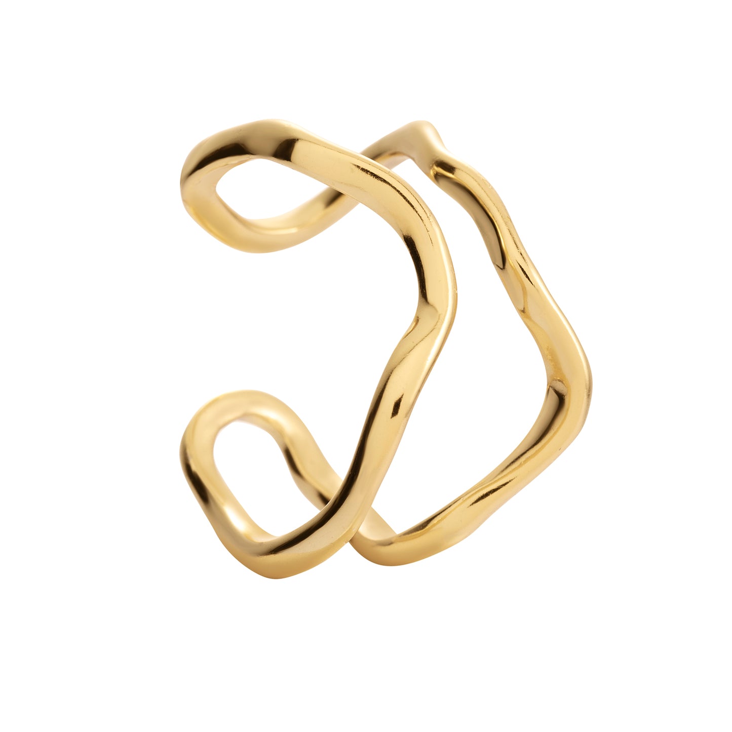 polaris golden ring, 925 silver ring, 18k gold plated, adjustable, hypoallergenic