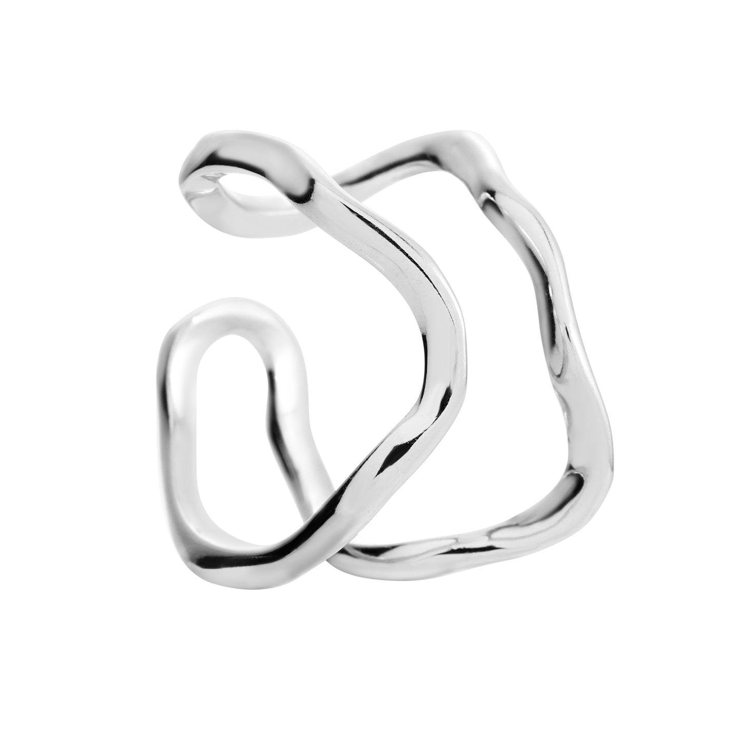 polaris silver ring, 925 silver ring, rhodium plated, adjustable, hypoallergenic, detail