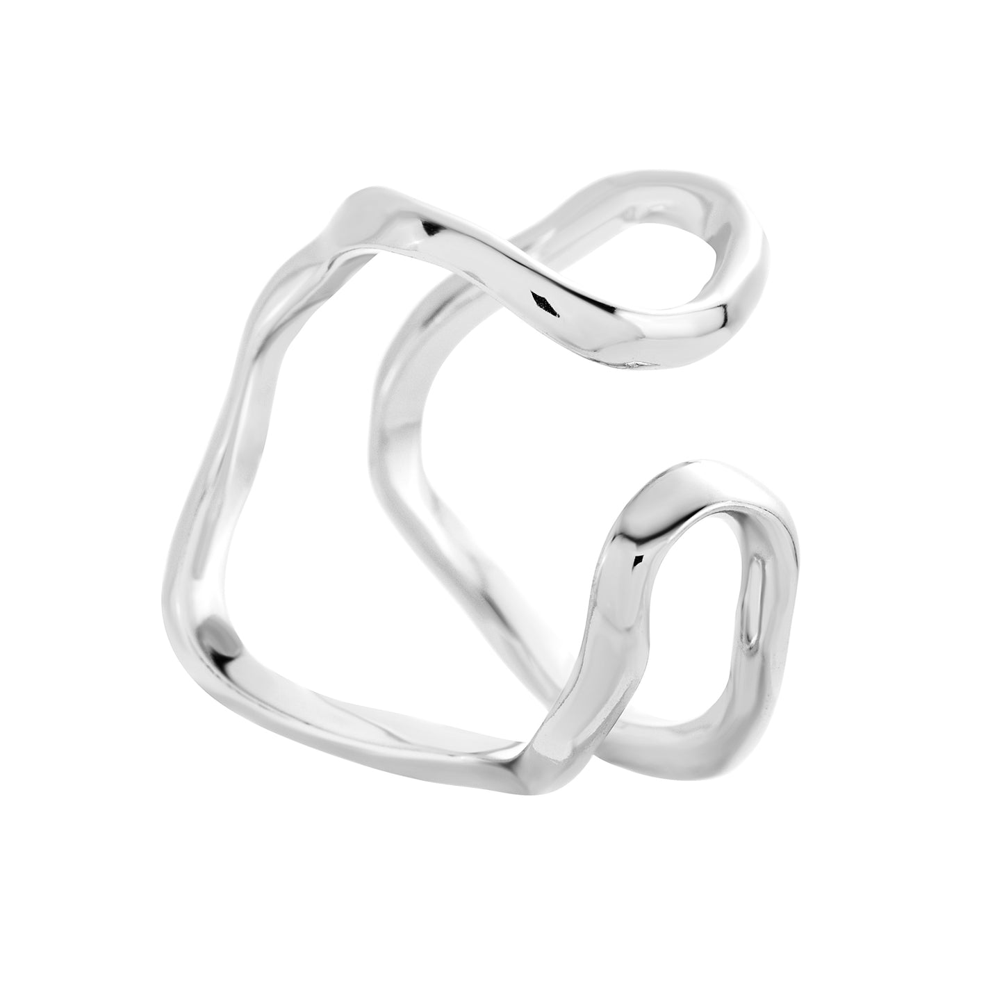 polaris silver ring, 925 silver ring, rhodium plated, adjustable, hypoallergenic