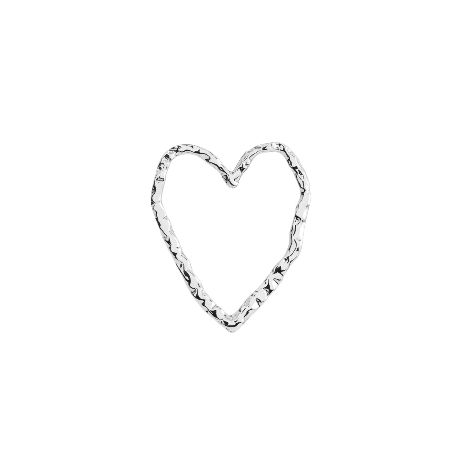 eros single earring, silver stud earring, 925 silver earring, rhodium plated, heart shaped, hypoallergenic
