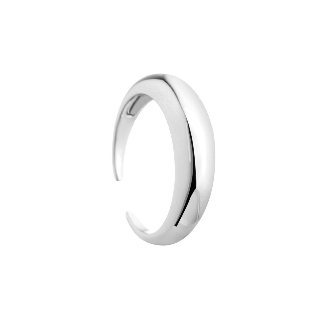 moonlight silver ring, 925 silver ring, rhodium plated, minimal, adjustable, hypoallergenic, detail