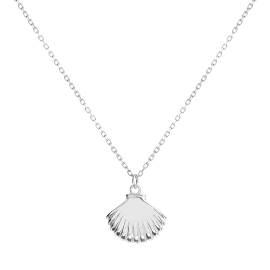 Petite silver seashell necklace