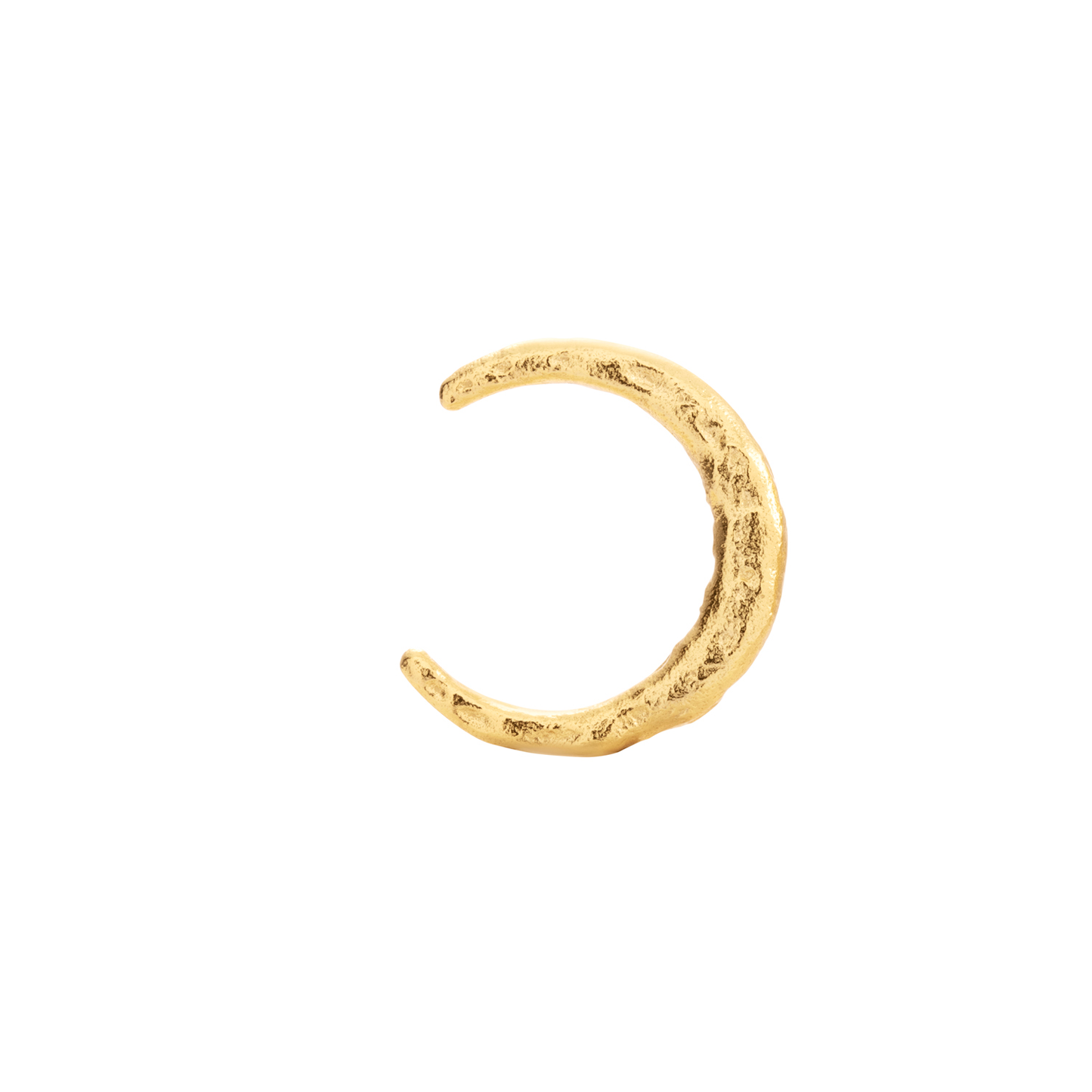 luna single earring, golden stud earring, 925 silver earrings, 18k gold plated, moon shape, hypoallergenic, right
