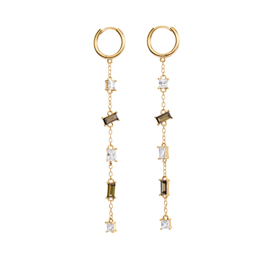 Cascade golden hoop earrings