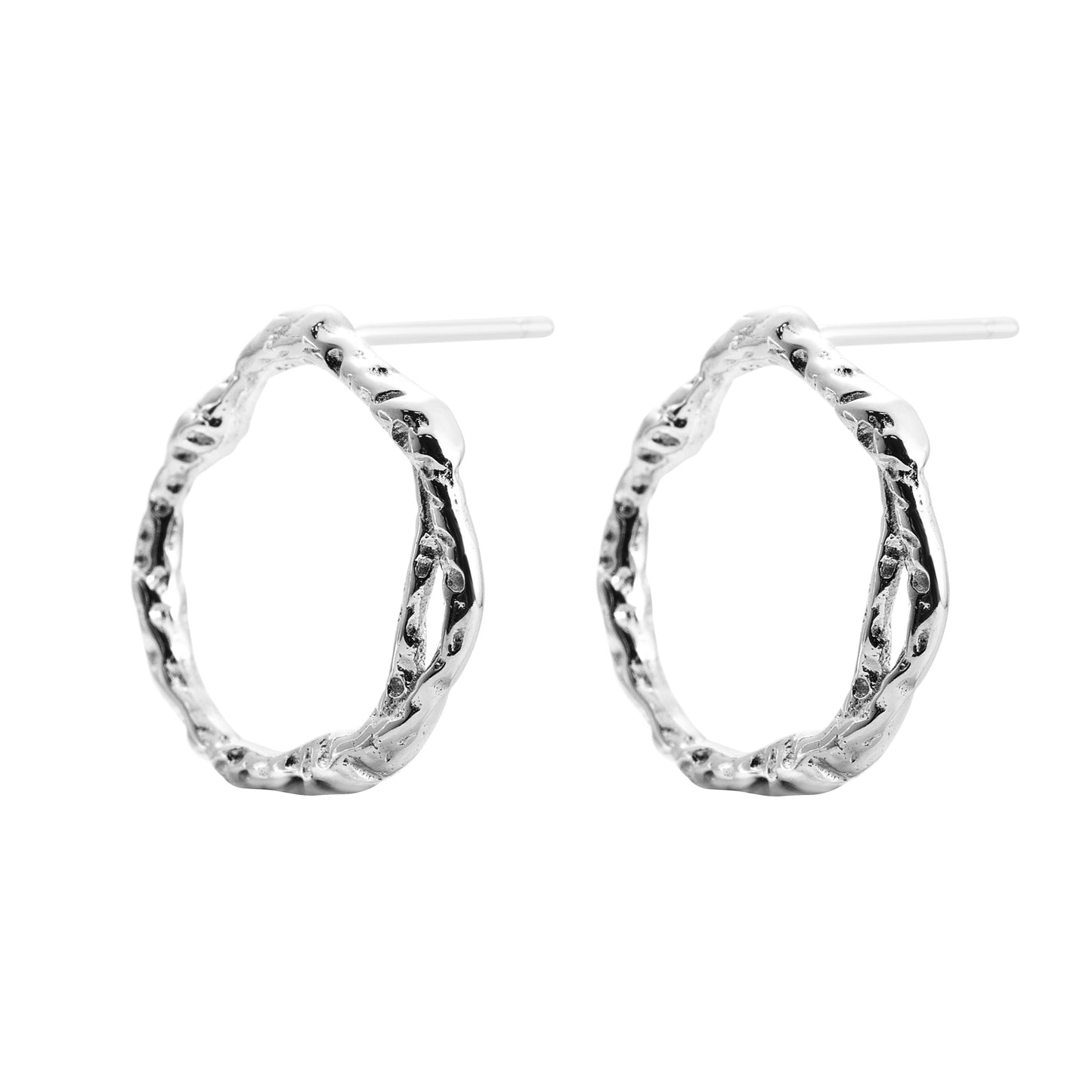 Echo silver stud earrings