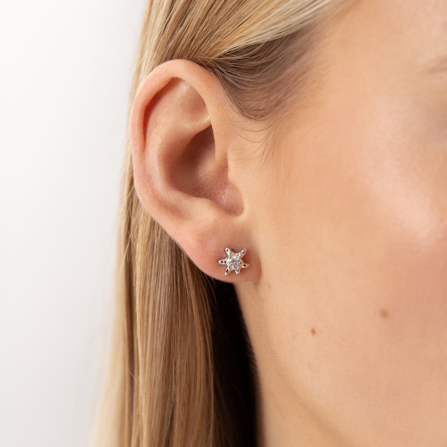 Supernova silver stud earrings
