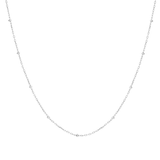 Minimal silver bead necklace