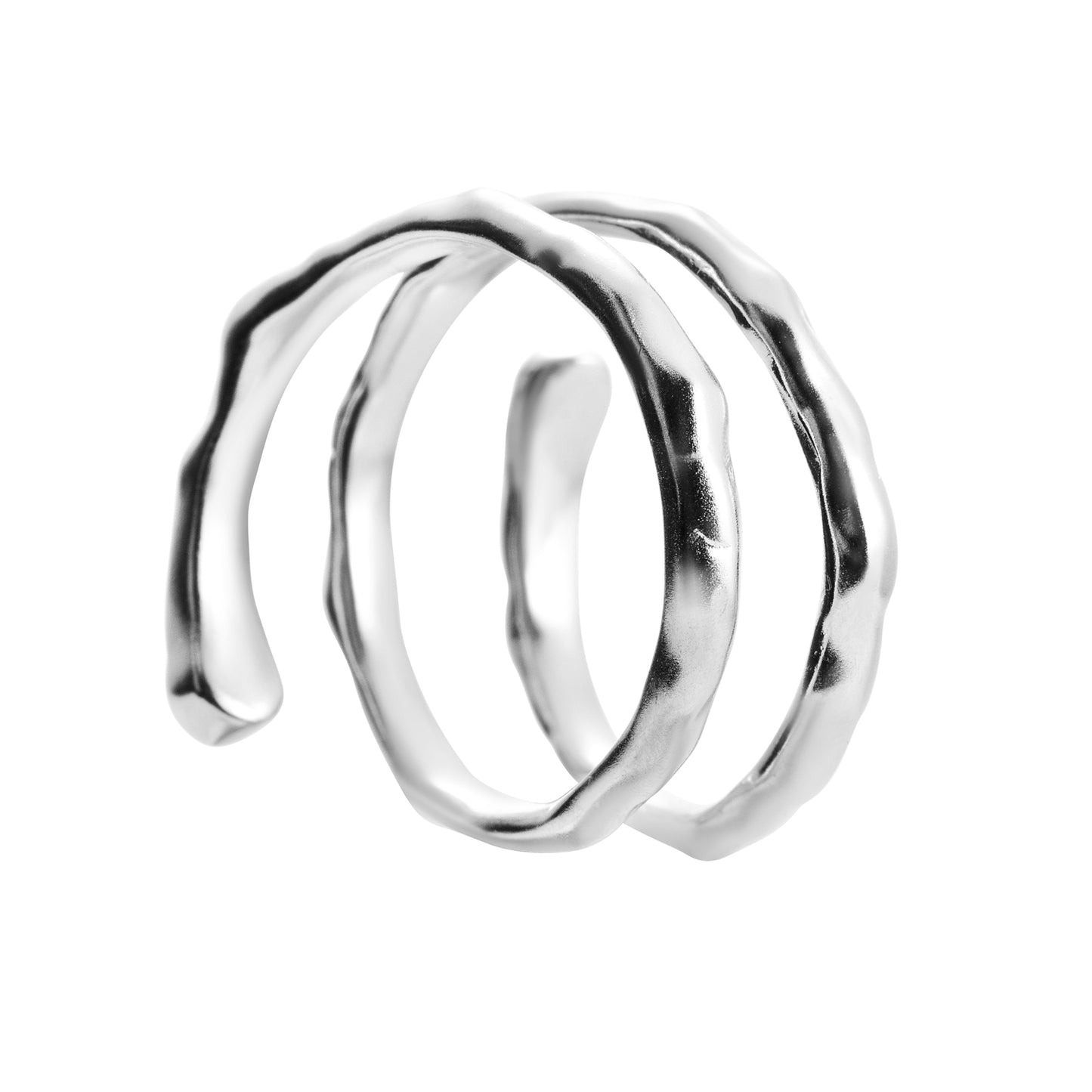 Spiral resizable silver ring