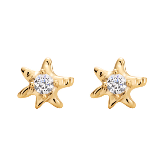 Supernova golden stud earrings